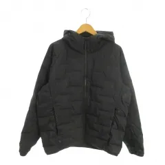 ユニクロ UNIQLO WARM PADDED 中綿ジャケット 上着 L 黒 ブラック 無地 フード付き 長袖 /MN18 ■GY61