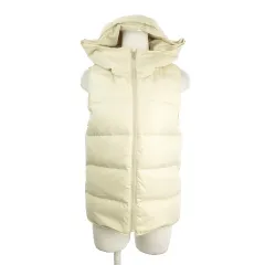 アーバンリサーチ ドアーズ URBAN RESEARCH DOORS ダウンベスト ジップアップ One 白 アイボリー ノースリーブ フード付き /MN10 ■GY61