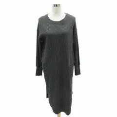 ベイフロー BAYFLOW ワンピース ロング丈 F カーキ 長袖 ラウンドネック ワッフル /HO52 ■GY58