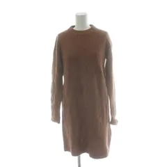 ロッソ ROSSO アーバンリサーチ タグ付き ニットワンピース ウール F 茶 ブラウン 無地 クルーネック 長袖 ひざ丈 /PP ■GY61