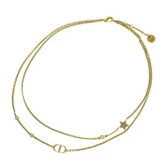 クリスチャン・ディオール Petit CD ダブル ネックレス  N1155PMTCY_D301【Aランク】【中古】