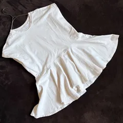 【Lultroae】裾フレアデザインノースリーブカットソー/9/ホワイト/レーヨン・ナイロン・ポリウレタン