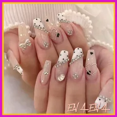 ネイルチップ ロング 付け爪 24枚入立体 韓国 人気 おしゃれ ジェルネイル ネイルシール 可愛い 長め ネイルチップ 花嫁ネイル セルフネイル キラキラ 光沢 両面テープ 蝶 3Dリボン 付け爪 結婚式 成人式 入学式 卒業式 パーティー 女性 プレゼ 1