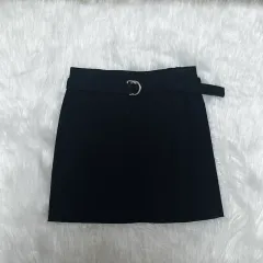 ブラック ベルト ミニ スカート