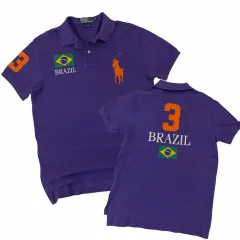 ポロ ラルフローレン ビックポニー チーフキープ ブラジル PK カラーTシャツ パープル