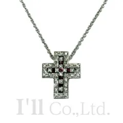 DAMIANI　ダミアーニ　ベルエポック　ネックレス　XXS　20083510　750WG　6Pルビー0.1ct　ダイヤモンド　ブランドジュエリー　ペンダント　K18WG　Au750　ホワイトゴールド　18金　十字架　クロスモチーフ【82143】のサムネイル
