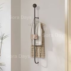 ハンガーラック ラグジュアリー シンプル おしゃれ かわいい ナチュラル アンティーク風 ミニマル インテリア 北欧 コートラック 衣類収納 エントランス 玄関 リビング バスルーム 寝室 省スペース 金属製 ホワイト ブラック 20×117cm