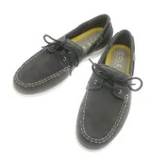 【中古】コールハーン COLE HAAN C36081 ヌバックレザー デッキシューズ グレー【サイズ8】【メンズ】