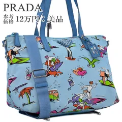 本物 送料無料 プラダ 2WAYショルダーバッグ ハンドバッグ メンズ レディース サフィアーノレザー 2012年ハワイ限定 水色 青 ブルー ピンク 珍しい 肩掛け 斜め掛け 夏 サーファー サーフィン 海 ロゴ ハイブランド おしゃれ 鞄 バック E460