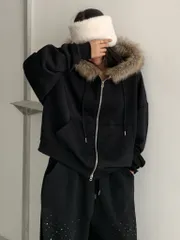 ファー裏起毛ジップアップ 両面起毛パーカー 裏起毛パーカー スウェット 裏起毛ジップアップ