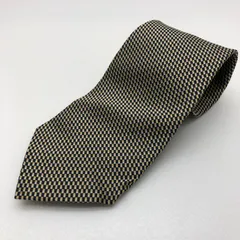 Aquascutum ネクタイ 絹 シルク シルバー ネイビー イエロー 日本製 アクアスキュータム SGSF26-0176