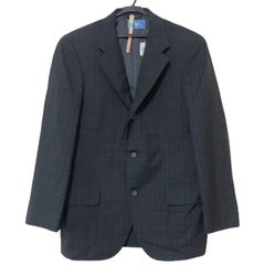 NEWYORKER チェック テーラードジャケット ブラック 92A5 メンズ 日本製【ZK97】