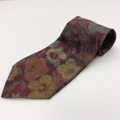 FENDI ネクタイ シルク 絹 花柄 ハンドメイド レッド 赤系 フェンディ