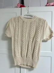 ZARA ニット 半袖 アイボリー