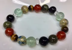対人関係クリソコラフローライト仕事運ブラッドストーンのブレスレット16cm新品