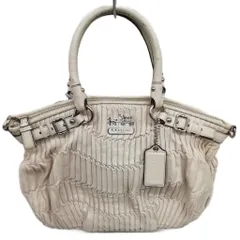 コーチ COACH 18620 マディソン ギャザードレザー ハンドバッグ アイボリー シルバーカラー金具