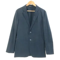 ユニクロ UNIQLO ×theory セオリー 感動ジャケット 21年 311-441673 ストレッチ シングル L 紺 ネイビー X