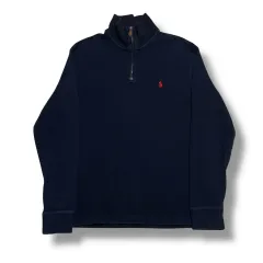 POLO Ralph Lauren ネイビー ハーフジップ ニット