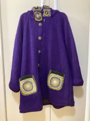 ヴィンテージ Titicaca (チチカカ) クロシェ コート PURPLE パープル
