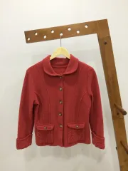 日本ヴィンテージ レッド ニットカーディガン