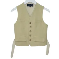 ポロ ラルフローレン POLO RALPH LAUREN ベスト シルク ウール混 2 Sサイズ相当 ベージュ k306110 1122