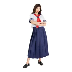 スケ番！ロングセーラー服 スケバン 制服 夏服 大人用 レディース コスプレ 仮装 コスプレ 上下 衣装 ハロウィン ヤンキー 応援団 学園祭 コスチューム 半袖