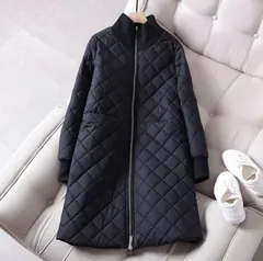 キルティング コート 中綿入り 軽量 アウター 冬服 スタンドカラー 無地 ロングコート レディース Aライン 通勤 OL シンプル 着痩せ お洒落991742746