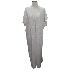 ザラ ZARA ワンピース チュニック ロング ノースリーブ ストライプ リネン混 Sサイズ ベージュ系 k27831 1025