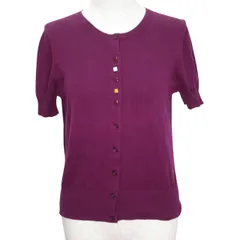 ポールスミス PAUL SMITH 半袖 ニット カーディガン トップス コットン Mサイズ ボルドー k2868 1215