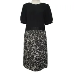 リフレクト Reflect ワンピース 半袖 花柄 ブラック 9 Mサイズ相当 k799 0802　