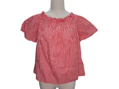 ポロ ラルフローレン POLO RALPH LAUREN 半袖 ブラウス ストライプ 16 Mサイズ相当 レッド ホワイト k1714 0424