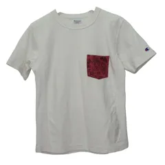 チャンピオン CHAMPION REVERSE WEAVE T-SHIRT Tシャツ 半袖 ポケット ホワイト Mサイズ v0712158 ■FF 0729
