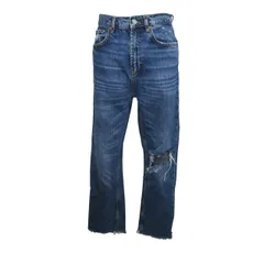 ザラ ZARA デニムパンツ ジーンズ ダメージ加工 カットオフ インディゴブルー EUR36 USA4 Mサイズ相当 vv14 0320