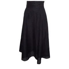 アースミュージック&エコロジー EARTH MUSIC & ECOLOGY スカート ロング メッシュ フレアー S ブラック K1356 0407
