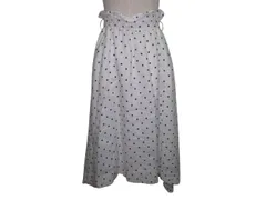 ミラオーウェン Mila Owen スカート ロング フレアー ドット ポケット 0 Sサイズ相当 ホワイト ブラック k722 0424