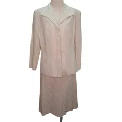 アリスバーリー Aylesbury スーツ セットアップ ジャケット Ｌ フレアスカート 15 XLサイズ相当 ベージュ k22541 0629