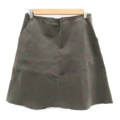 レイビームス Ray Beams フレアスカート ミニ丈 スエード調 1 チャコールブラウン /SM42