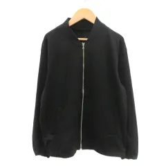 コムサイズム COMME CA ISM ブルゾンジャケット ミドル丈 ジップアップ M 黒 ブラック /YK18