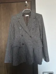 チェック ダブル ウール ジャケット