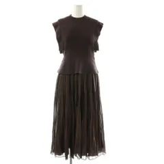 セルフォード CELFORD ドッキングプリーツワンピース ノースリーブ 36 ダークブラウン /ES ■OS