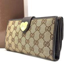 可愛さは、内側に✨ GUCCI 長財布 GGキャンバス ラブリーハート