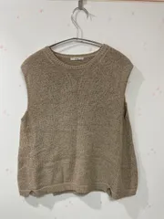 IENA イエナ 麻混 ノースリーブ ニットベスト レディース M相当 ベージュ