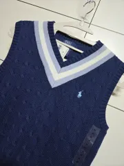 ポロラルフローレン レディース コットン ケーブル ニット ベスト (新品)