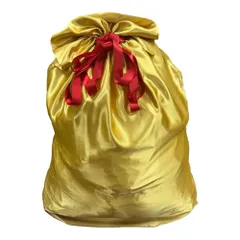 BIGなゴールドプレゼント袋 金色 GOLD プレゼント ラッピング サンタさん クリスマス 誕生日 大きい ギフトバッグ ビッグサイズ 小道具 舞台