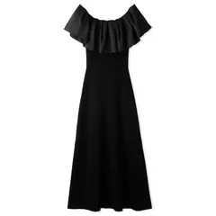 オフショルドッキングニットワンピ 0