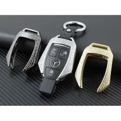 メルセデスベンツ キーケース メタル製 ラインストーン カラビナ付き 全3色 キーカバー キーホルダー 金属製 Cクラス Eクラス GLC GLE など スマートキー