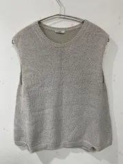 IENA 麻混 ニットベスト グレー系 レディースM相当 春夏 日本向けサイズ
