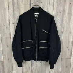 DKNY JEANS ディーケーエヌワイ ジーンズ ブラック ミリタリー MA-1 ナイロン フライトジャケット