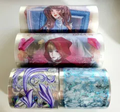 まとめ売り) PET 3D 박롤 人物 背景 黒い狸 マスキングテープ ダイアリーデコ 20%OFF