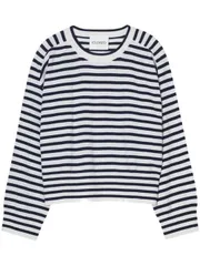 クローズドストライプカシミヤセーター 送料無料